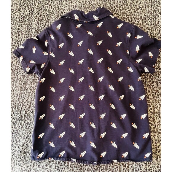Andy and Evan Navy Blue W/Rockets Boys Size 8 Polo - Picture 2 of 3